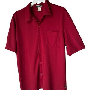 YMLA Vintage Red Short Sleeve Button Up Shirt, M